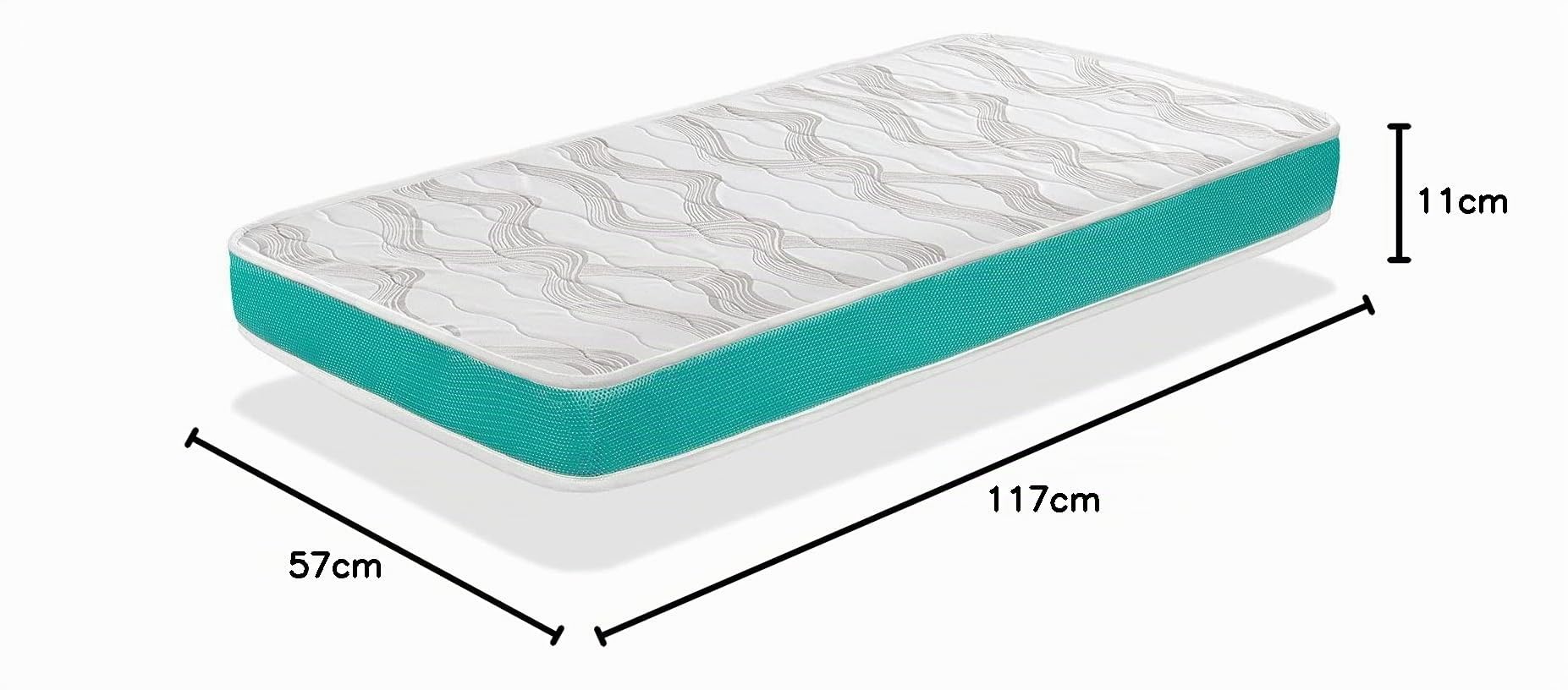 DORMISSIMO Babymatratze 57x117 EKO Baby Höhe 11 cm - Kindermatratze - Perforierter und atmungsaktiver Schaumstoffkern