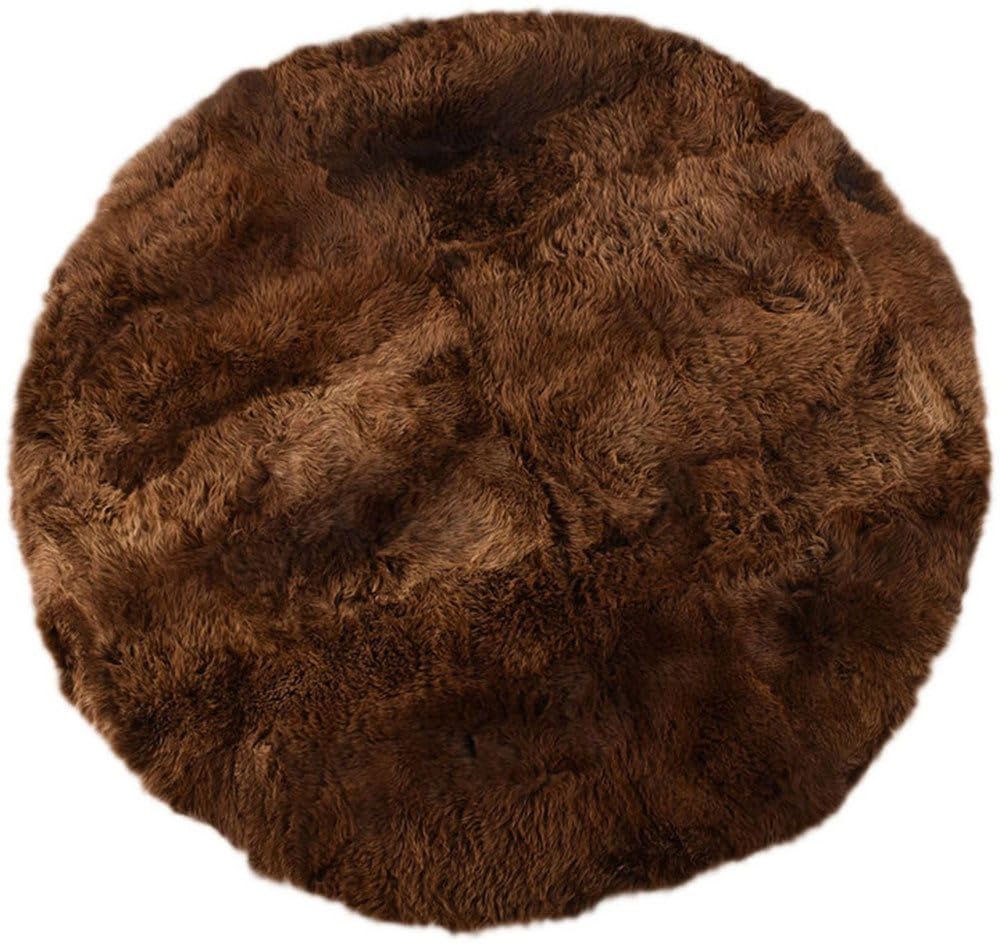 Kuhfelle Online & Nomad RUNDER LAMMFELL Teppich BRAUN Natur 120 cm Ø RUND Fell Teppich BRAUN Natur AUS BRITISCHEN LAMMFELLEN (120 cm)