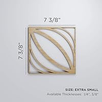 Vista 2 de 7 3/8"W X 7 3/8"H Extra Pequeña Otis Decorativos Paneles De Pared De Madera De Calado, Hickory