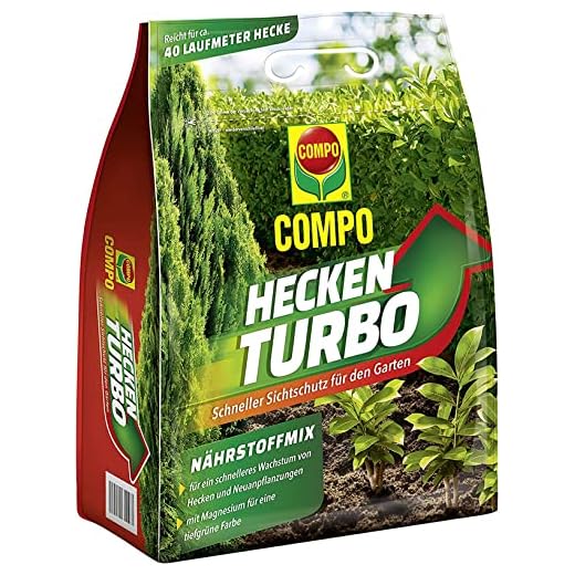 GREEN24 Spezial Kirschlorbeer Dünger FE PRO mit Eisen Prunus laurocerasus NPK, Volldünger für Lorbeer Pflanzen und Hecken, Premium Flüssigdünger 9 COMPO Heckenturbo - leistungsstarker Spezial-Dünger für Hecken und Neuanpflanzungen - Heckendünger für schnelles Wachstum - 4 kg, grün