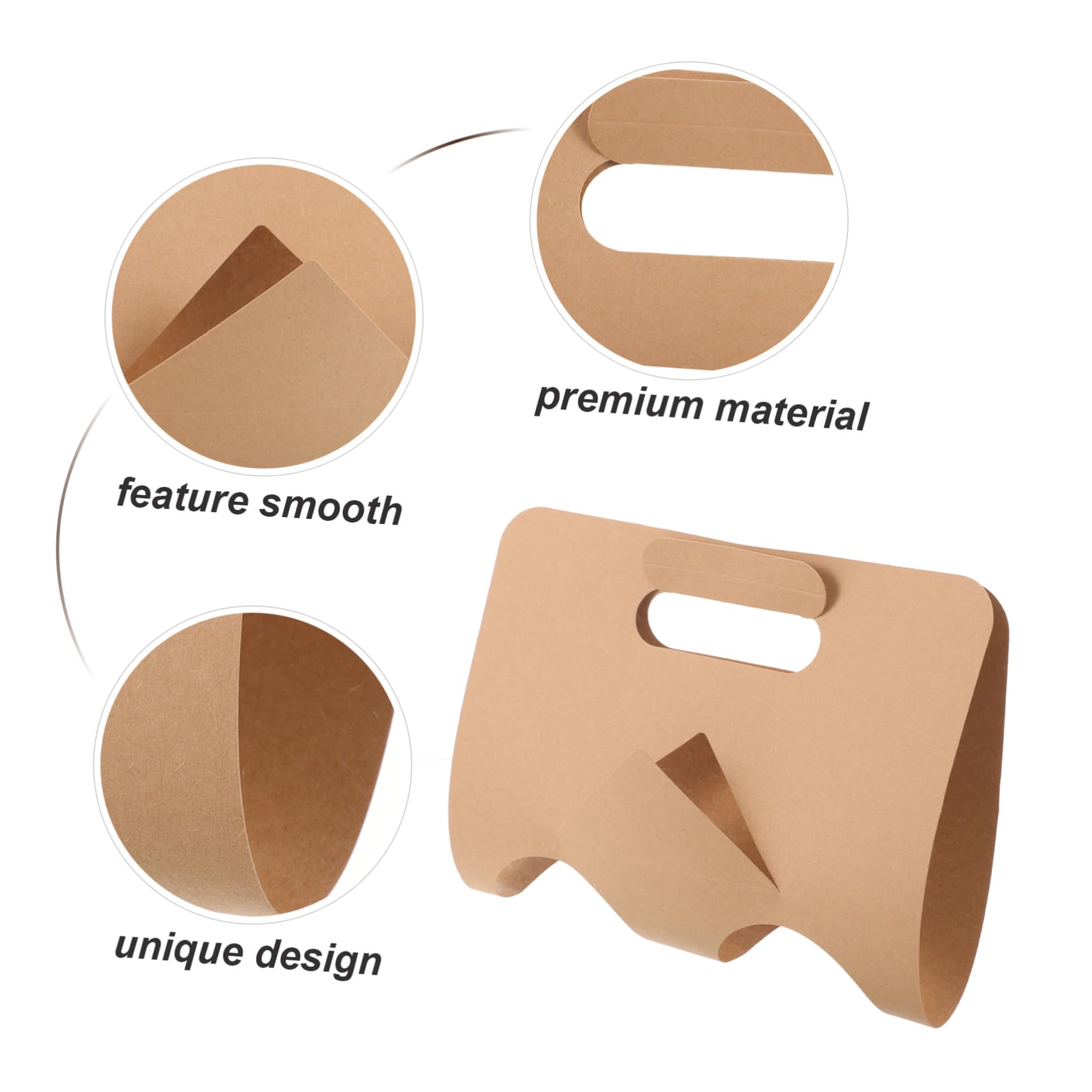 TOPBATHY Portavasos de Papel con Asa, Portátil, 50 Unidades, para Té y Zumo, Uso en Oficina y Hogar, Beige