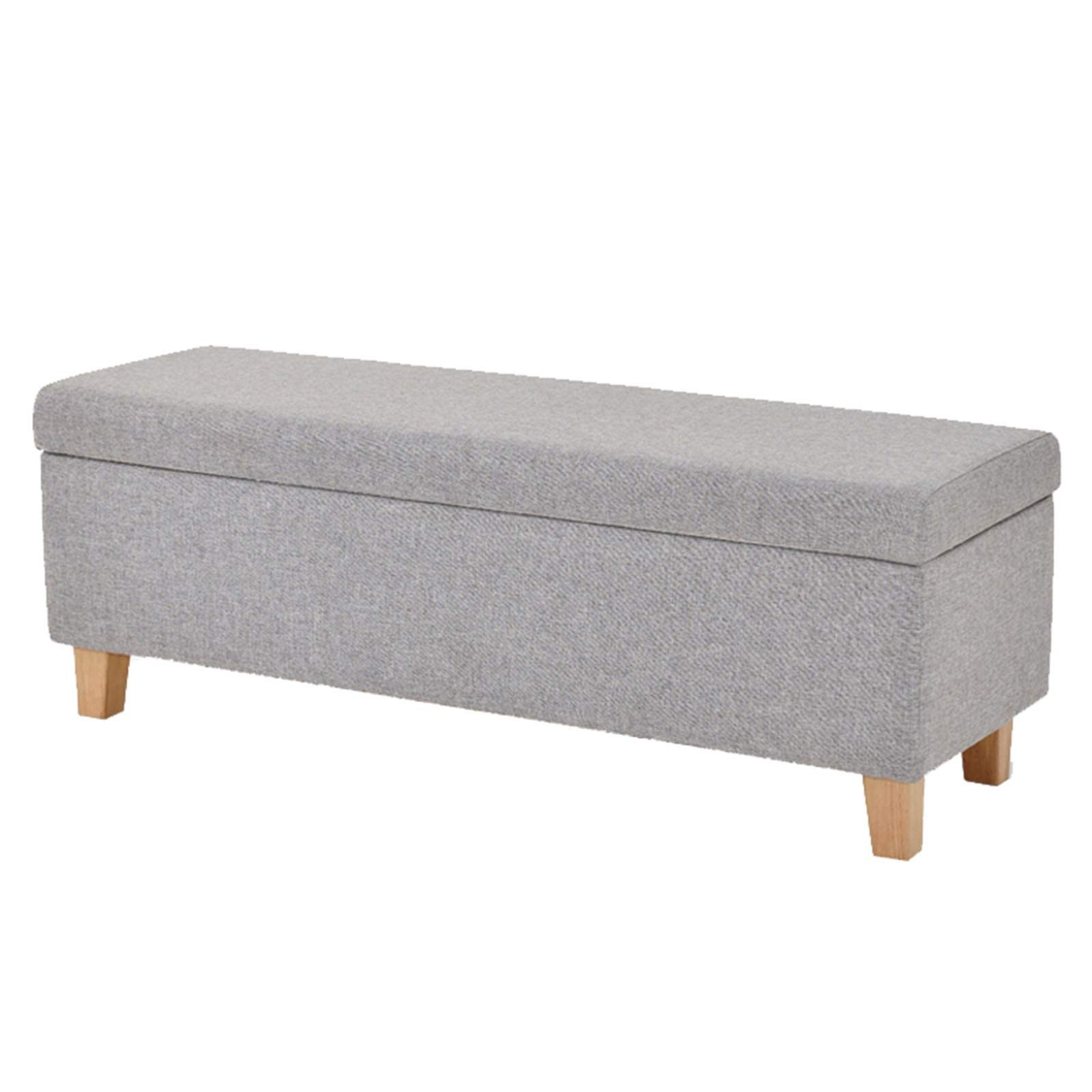 Grande Pouf Contenitore Pieghevole Beige con Gambe in Legno, Sedia Pouf Quadrata Multifunzionale con coperchi Rimovibili per Giardino, 120x40x42 cm