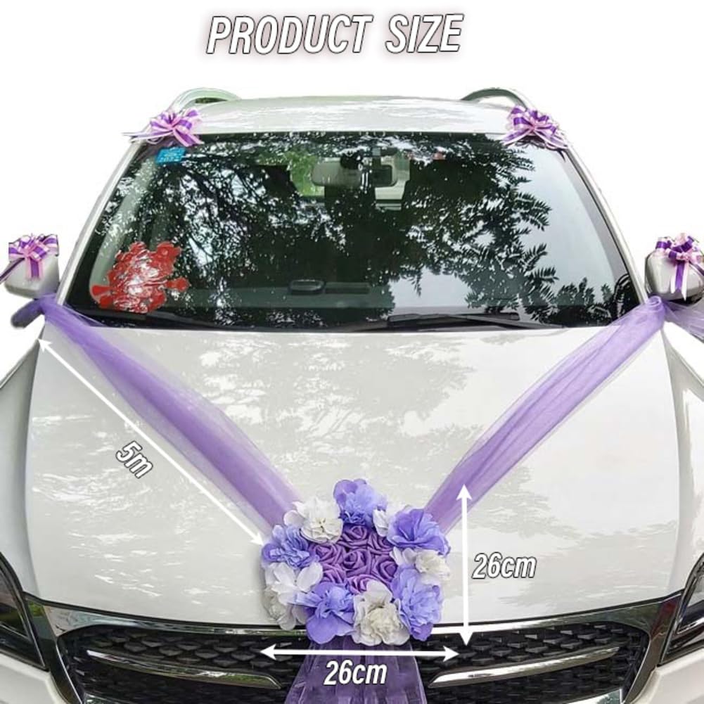 Décoration de voiture de mariage - Fleurs artificielles - Décoration de voiture - Arche de fleurs