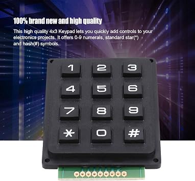 ASHATA 12 Keyboard Modules, 12 Keys 3x4 Push Buttons External Keypad Modules for MCU