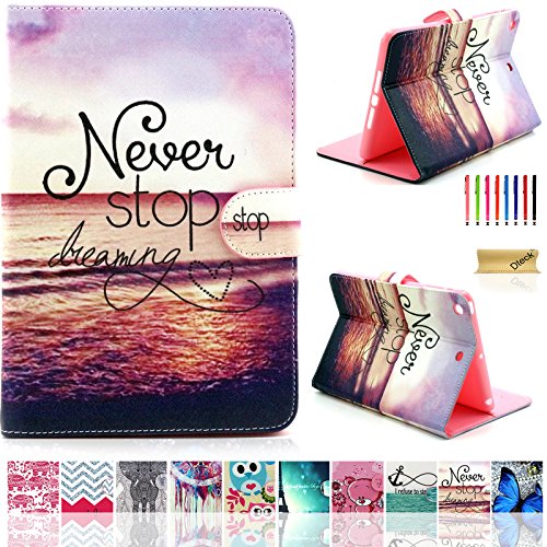iPad Air Case, Case for iPad Air A1474, Dteck Slim Fit PU Leather Flip Stand Case with [Card Slots] [Magnetic Clousure] Protective Case Cover for Aplle iPad Air 2013 Model, Never Stop