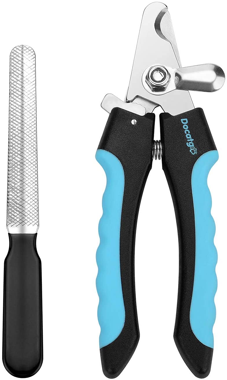 Docatgo Professional-Grade Dog Cat Pet File Puppy Rabbit Nail Claws Clippers Cutters Scissors Brush Grinder with Protective Guard and Safety Lock - Suitable for Small To Medium,Large Breeds (animal)
