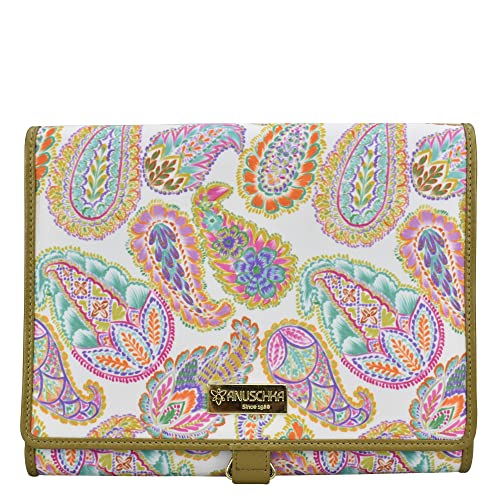 Image of Anuschka Hanging Travel Organizer - Wanderlust Collection - Nylon Fabric with Genuine Leather Trim and Artwork Print