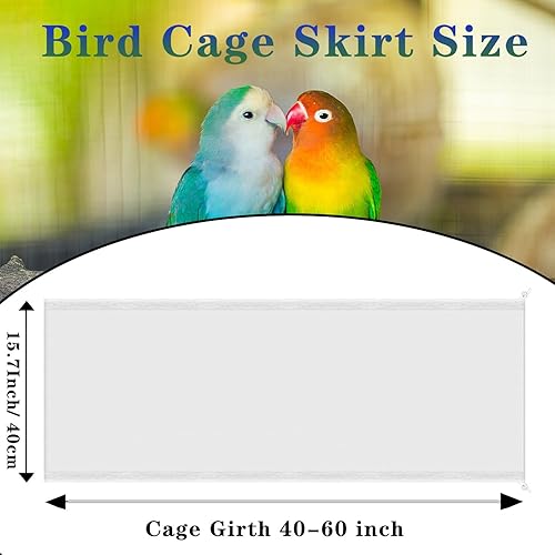 Miniatura 2 de LWFCOEE Atrapasador de semillas para jaula de pájaros, paquete de 2 protectores de falda de jaula de pájaros, cubierta de malla de nailon suave