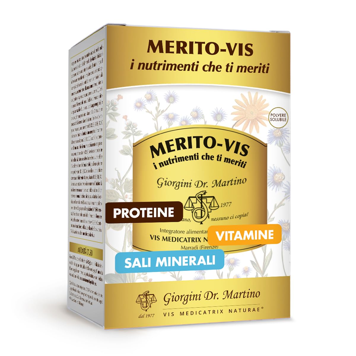 MERITO-VIS Polvere - 500 g (integratore di proteine con tutti i sali minerali e tutte le vitamine, PROTEINE NOBILI 65%)