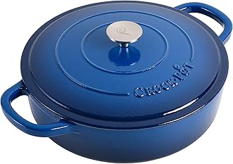 Crock-Pot Crock Pot Artisan Enameled Cast Iron Braiser W/Lid, 5 Quart, Sapphire Blue