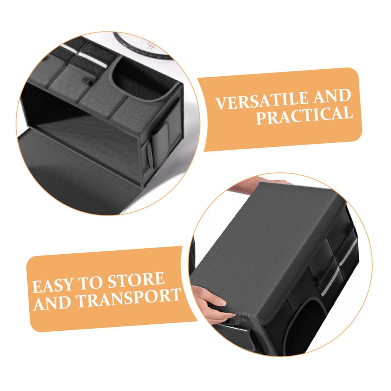 Cabilock Organizador de Maletero con Gran Capacidad de Tela Oxford Plegable Negro Diseño Elegante y Resistente para Coche Adecuado para Camping y Organización Hogar