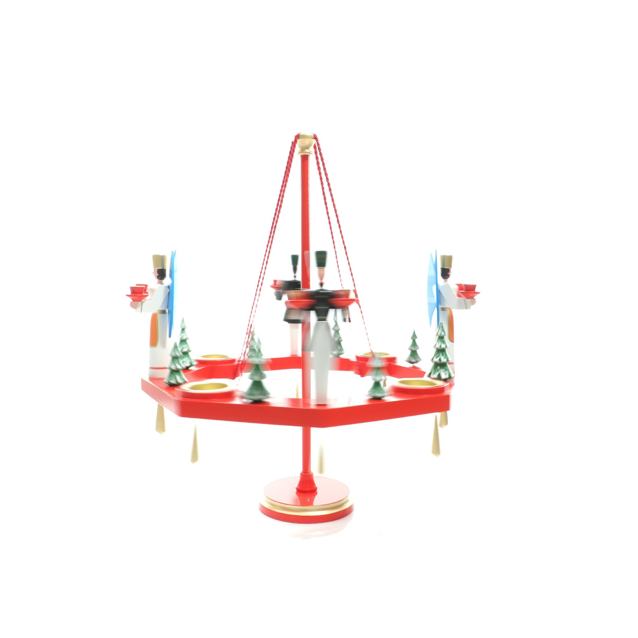 Rudolphs Schatzkiste Kerzenhalter Tischkranz rot Engel und Bergmann BxT = 38x38cm NEU Adventskranz Kerze Kerzenleuchter Leuchter Wachskerze Kirche Holz Weihnachten Seiffen Erzgebirge Deko