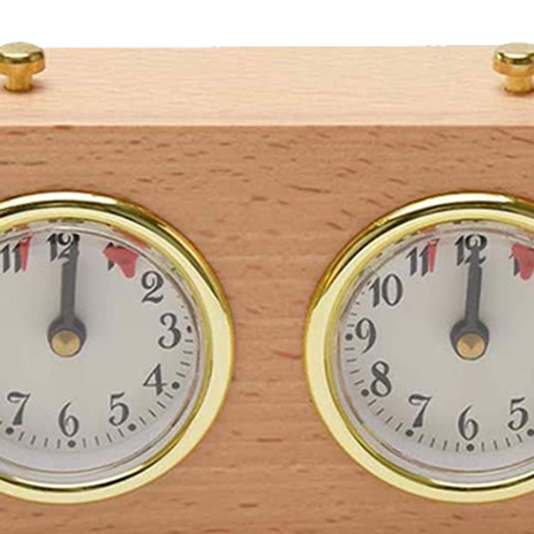 Timer per scacchi, orologio analogico in legno, timer meccanico, conto alla rovescia per competizioni