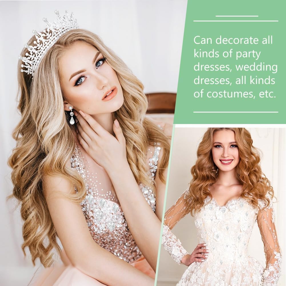 FINGERINSPIRE 220 Pcs Mini Teardrop Glass Rhinestones 4Sizes Faceted Pointed Back Rhinestone No Hole Clear Glass Rhinestones Small Gems Crystal Jewelry Embellishments with Silver Plated Back for DIY - Image 7