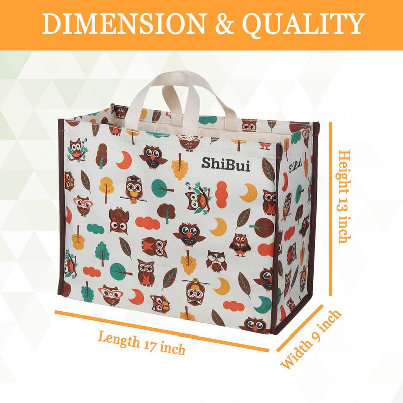 Image of SHIBUI Big Heavy Duty Large Eco Waterproof Cotton Canvas Cloth Grocery Shopping Bag for Men Ladies Vegetable Milk Fruits with Hand Carry Handle Lunch Box Jhola Tote Bags (6, Multi-Color)