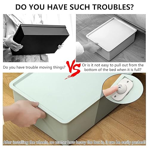 Miniatura 5 de 4 ruedas giratorias – Polea de pasta autoadhesiva/ruedas giratorias de acero inoxidable con rotación de 360 grados para muebles, cajas de