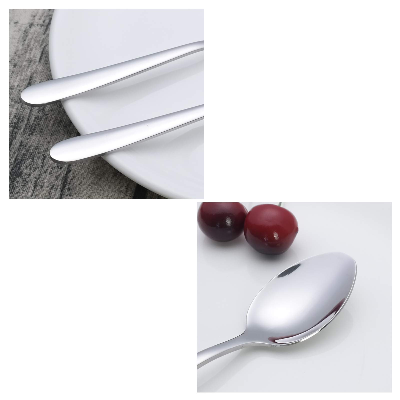 Cuillères à Mélanger Longues - Lot De 12 - Acier Inoxydable - 18,9 Cm - Pour Bar/Café/Maison