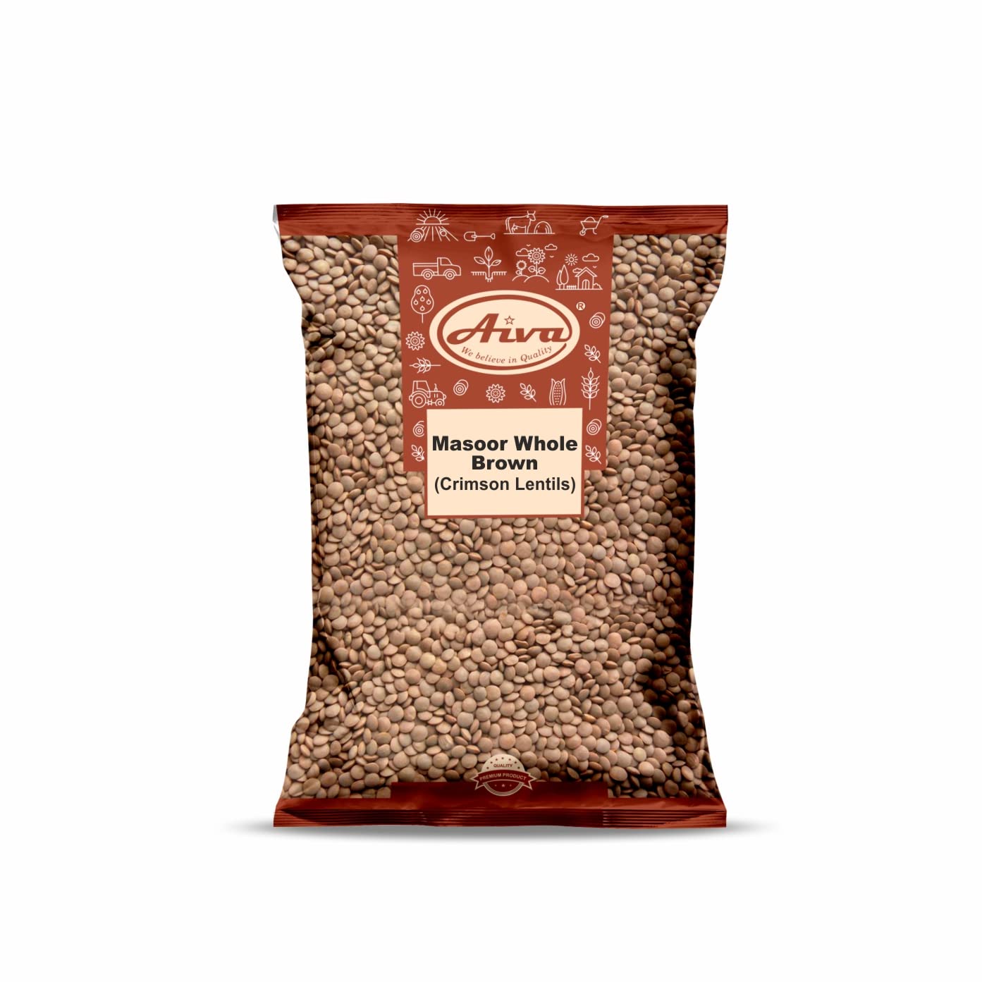 AIVA - Brown Lentils whole - Masoor Whole Crimson - 4 LB