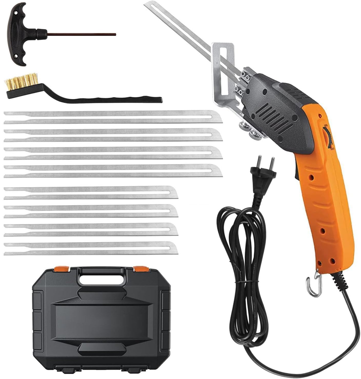 200W Styroporschneider Set mit Luftgekühlter, Elektrischer Styropor Schneidwerkzeug mit 8 Klingen für Styropor, EPS, EPP, EVA, KT Board