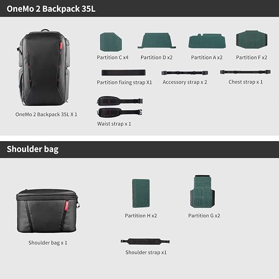 PGYTECH OneMo 2 35L-45L Camera Backpack with Shoulder Bag for 17 Laptop, Waterproof DSLR Camera Pack for Canon/Nikon/Sony, Extra Large Photography Bag, Drone Backpack for DJI Mini 3 Pro/Mavic 3/ FPV