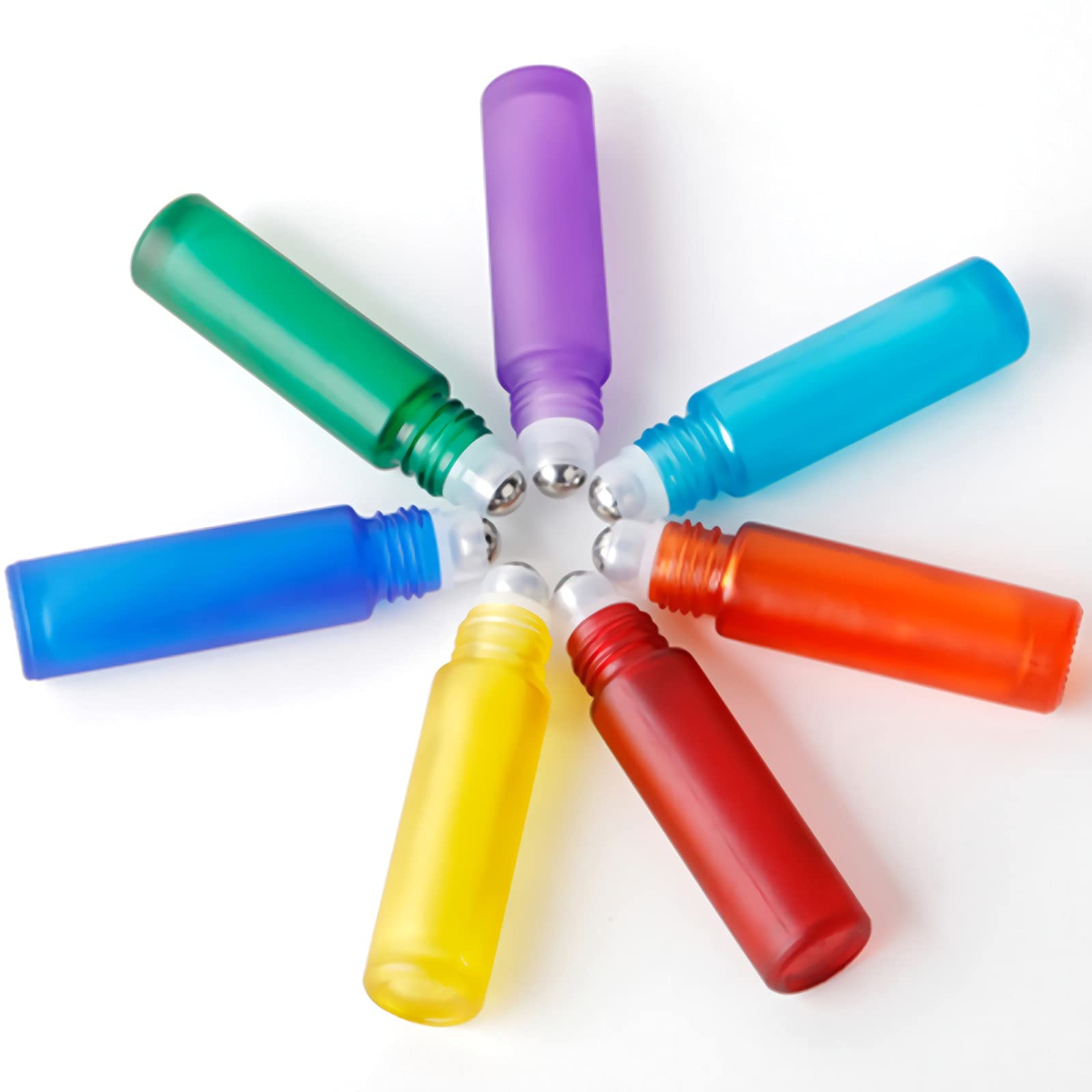 24 Pezzi 10ml Rotolo Viola Opaco su Bottiglia a Rullo Flacone per Olio Essenziale in Vetro per Oli Essenziali Bottiglie in Vetro con 1x Apri, 1x Imbuto