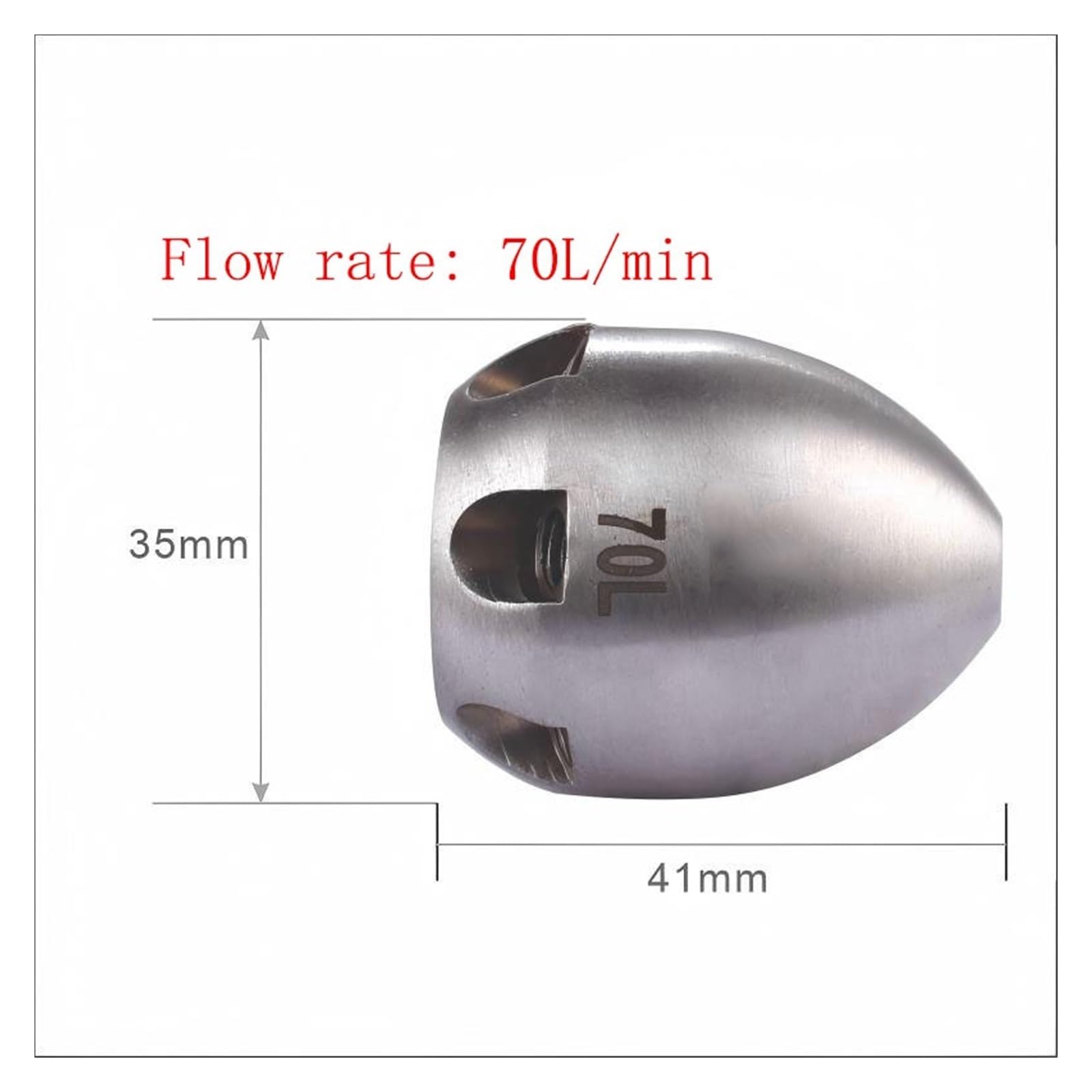 Płaska dysza strumieniowa ze stali nierdzewnej Dysza do czyszczenia pod wysokim ciśnieniem 30 ~ 130 l/min (70L z przodu 1 tył 6)