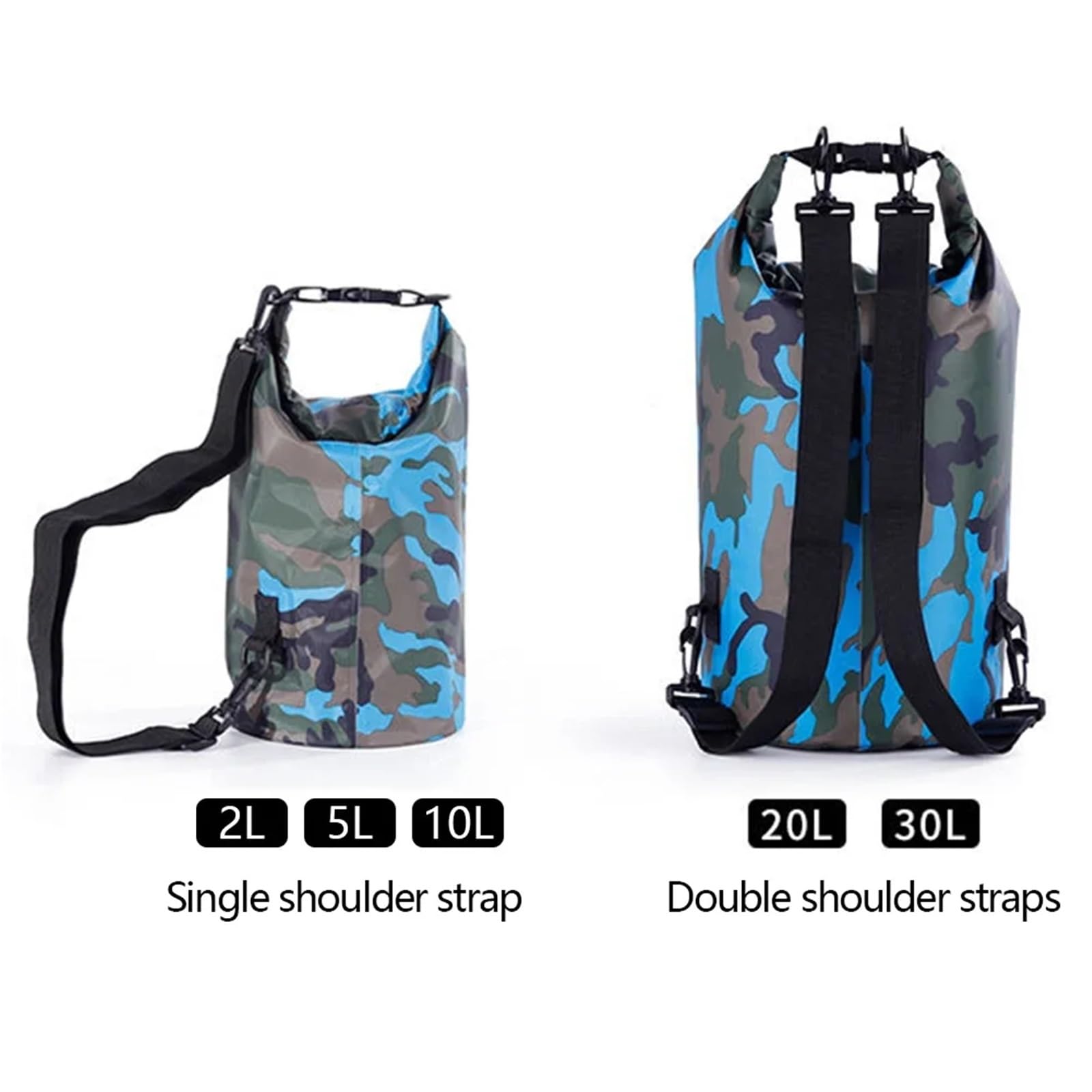 Dry Bag Borsa da Sub da 2/5/10/20/30L Borsa da Nuoto Borsa da Spiaggia Borsa da Rafting Borsa da Viaggio per Esterni Borsa Impermeabile Zaino Impermeabile(Pink 20L)