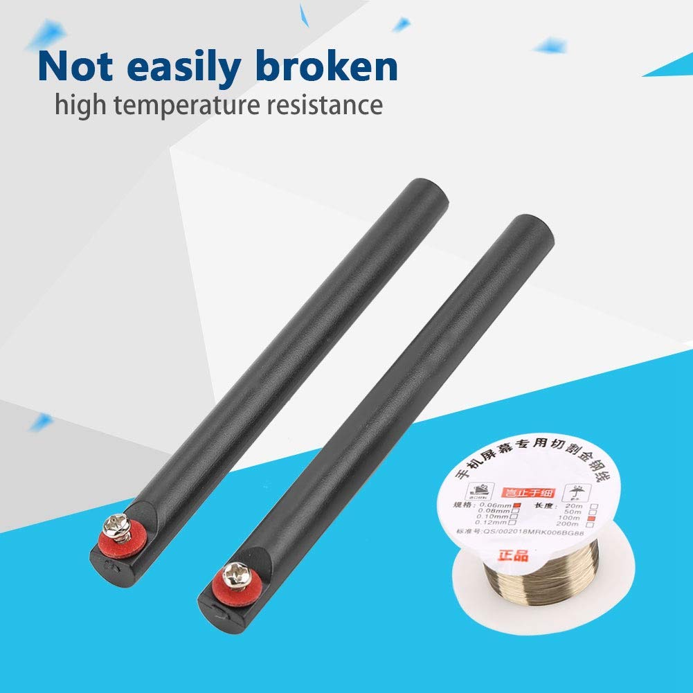 100M Molybdändrahtschneidelinie, Drahtschneiden mit Griff LCD Bildschirm Separator für Alle Arten Von Handy Bildschirmen Schneidedraht(0.06MM*100m+ handle set)