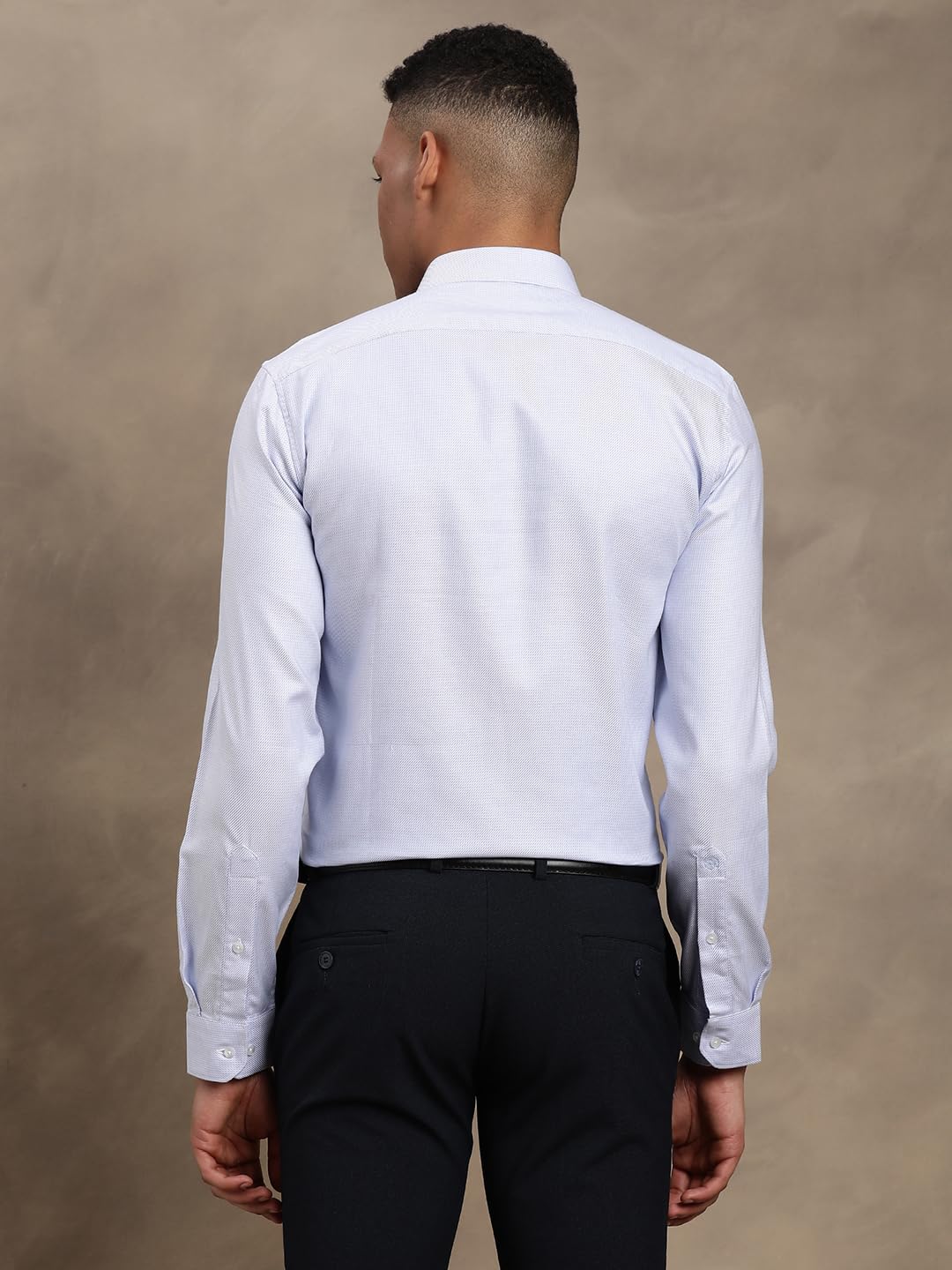 Turtle Camicia formale da uomo in puro cotone slim fit Dobby azzurro||Camicia formale||Camicia da uomo
