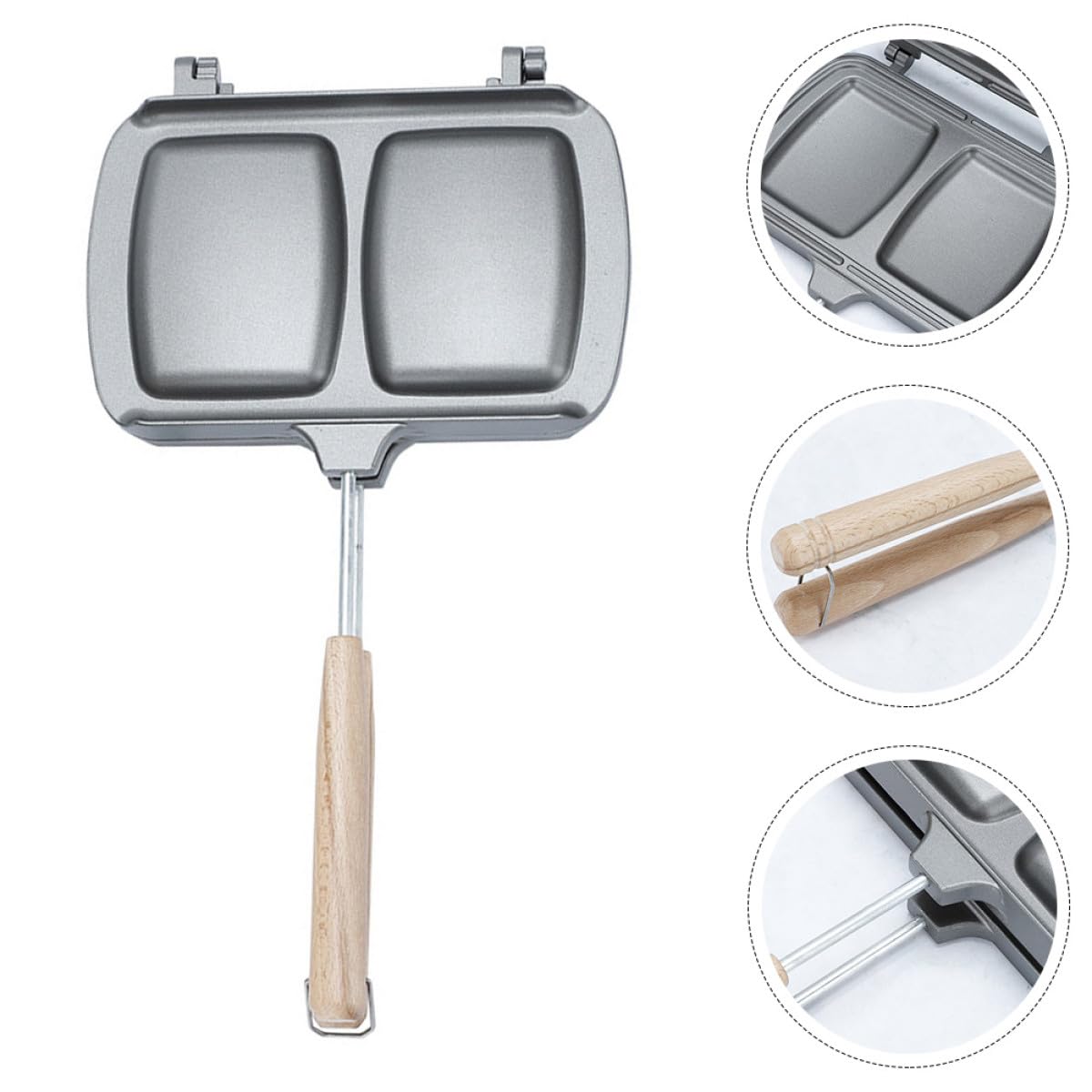Uonlytech Padella Doppia Faccia Antiaderente per Sandwich, Macchina per Panini e Toast, Piastra per Colazione Compatibile Fornelli a Gas e Induzione, Teglia da Cucina Facile da Pulire