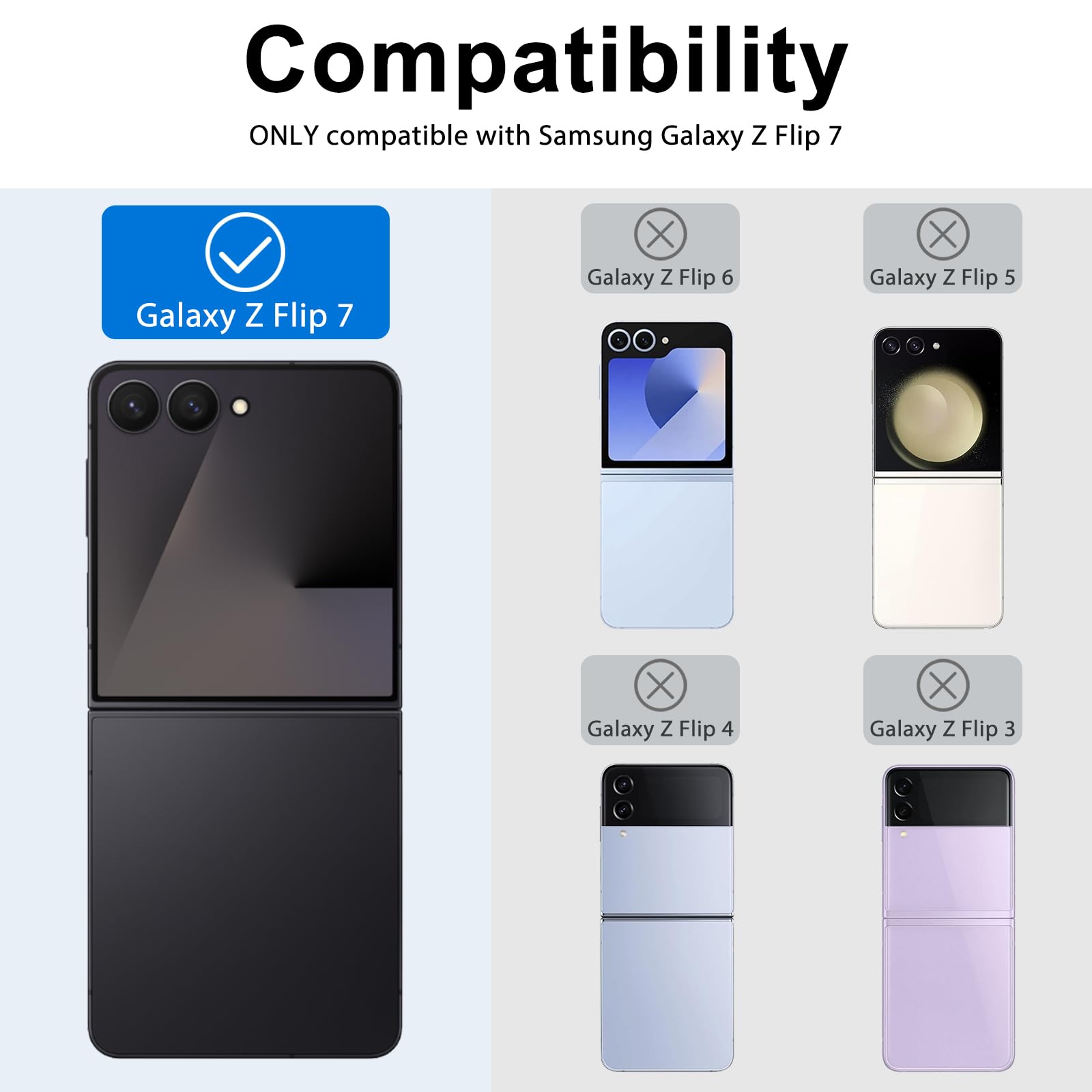 HianDier Custodia a portafoglio per Z Flip 7 con porta carte di credito per donne e ragazze, in pelle PU con slot per cerniera, tracolla staccabile, antiurto, custodia protettiva per Galaxy Z Flip 7