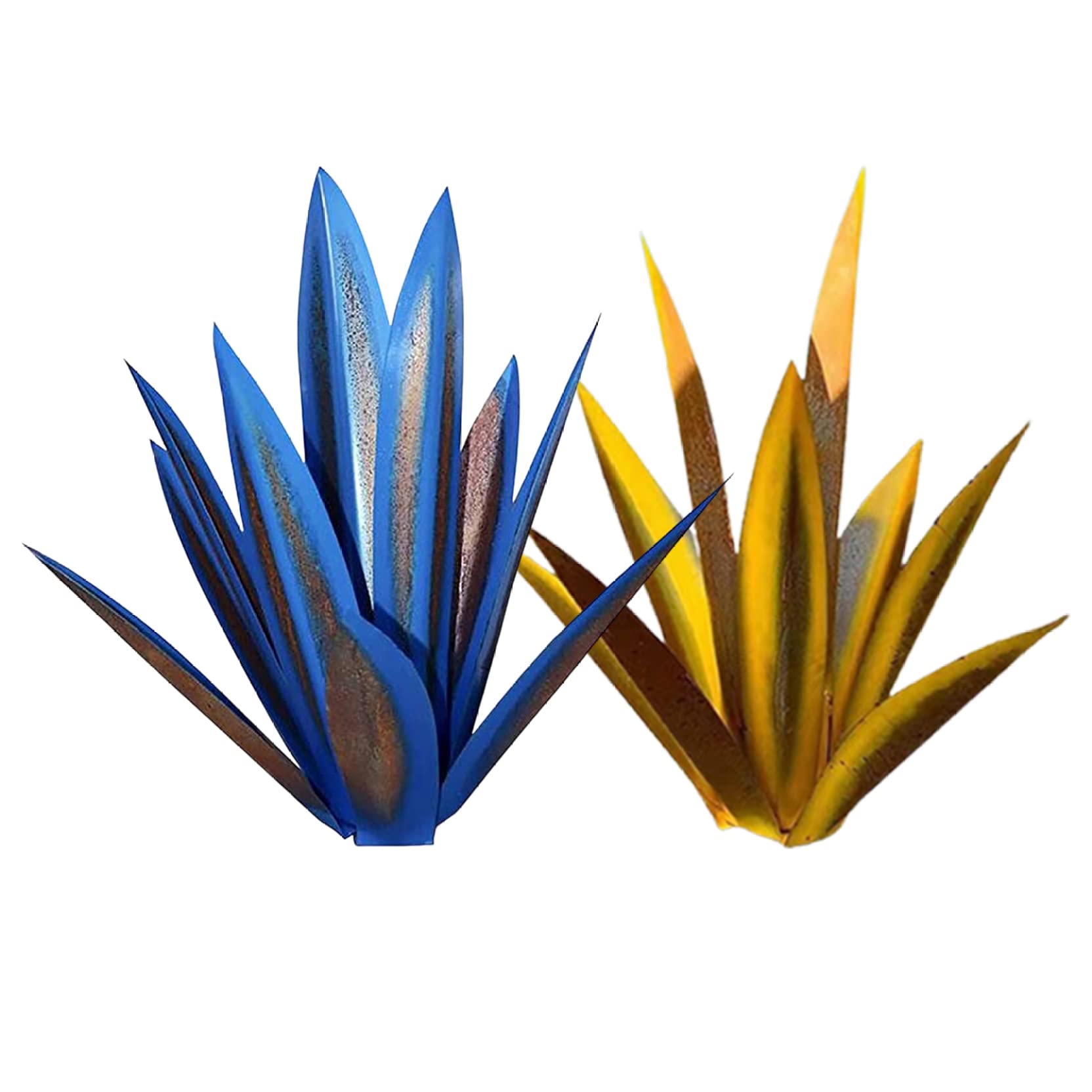 Gcroet Scultura di Tequila, 2pcs Giardino Decorazione Tequila Fai da Te Tequila Rustica Scultura in Metallo Arte di Agave Agave per Ornamenti da Giardino da Giardino