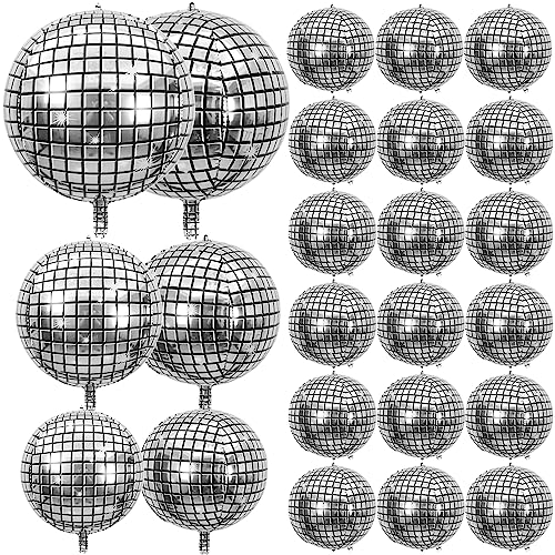 Image of Disco Ball Balloons Assorted for 70s 80s Themed Party Decor Supplies