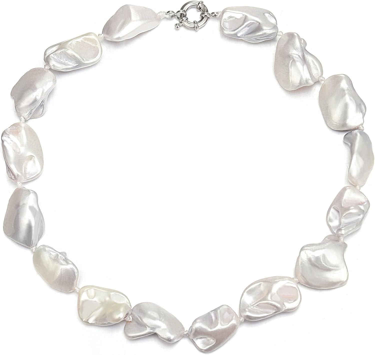Flyonce Baroque Pearl/Shell Necklace for Women Chunky Dainty Irregular Large Cream Simulated Pearls Choker Necklaces Jewelry Gifts