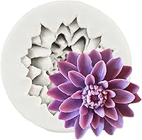 Vista 9 de Molde de silicona de flor de crisantemo, moldes para hornear pasteles de fondant, molde de caramelo de chocolate para decoración de pasteles