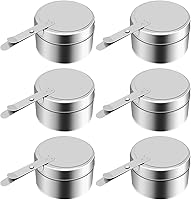 Vista 7 de Soporte de combustible de acero inoxidable, soporte de combustible para mecha de roce con tapa, bandejas de calentamiento para buffet, catering