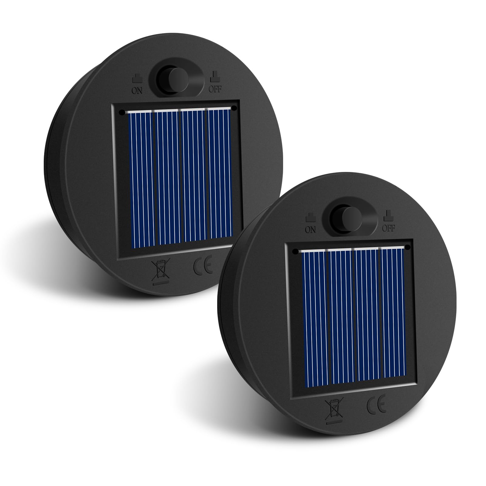 HELESIN Solarleuchten Ersatzteile 2 Stück, 7cm 1.2V 600mAh Solarleuchten Ersatz, IP65 Wasserdicht Solar Ersatzdeckel 7cm, LED Ersatz Solarmodul für Gartenleuchten, Solar Led Ersatz für DIY