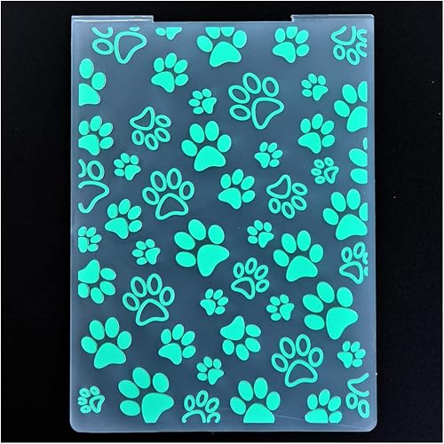 Pet Footprint Paw Background Carpetas de grabación en relieve de plástico para hacer tarjetas, álbumes de recortes y otras manualidades de papel