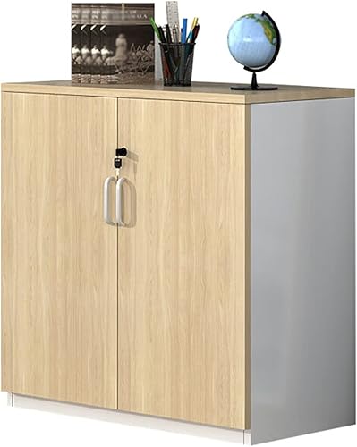 PEVSCO Cajones de almacenamiento de escritorio archivador de madera gabinete de almacenamiento de dos puertas con cerradura para oficina en casa 314