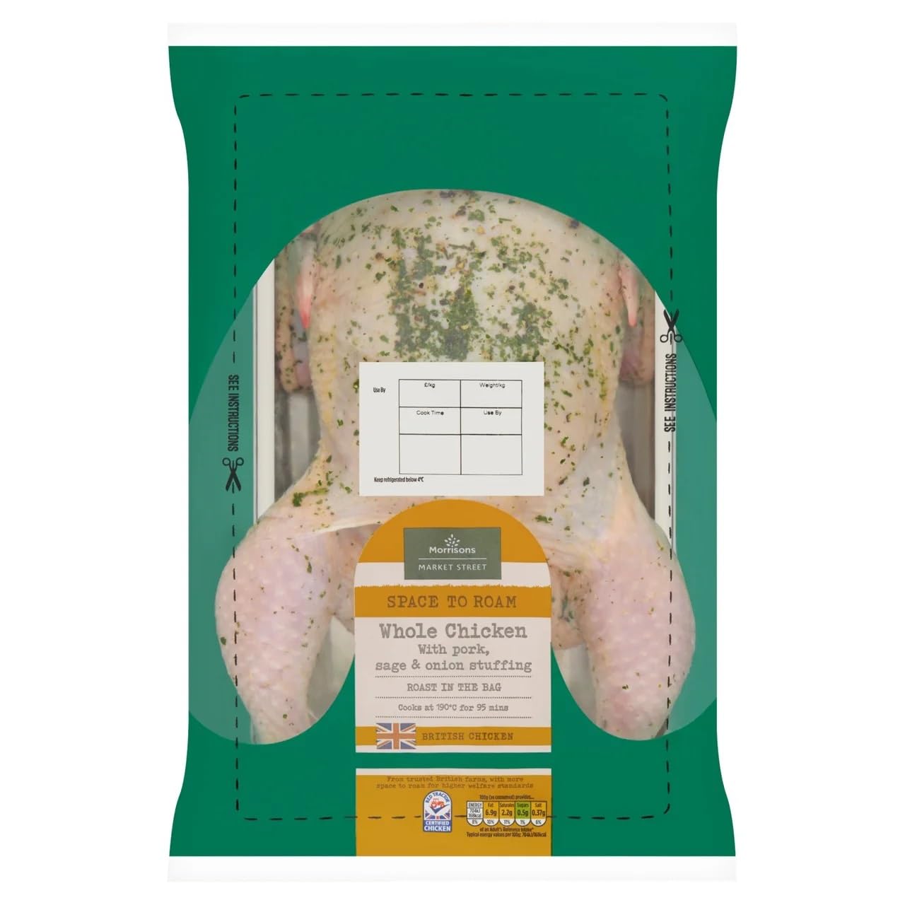 Market Street British Chicken with Pork, Sage & Onion Stuffing, 1.6kg