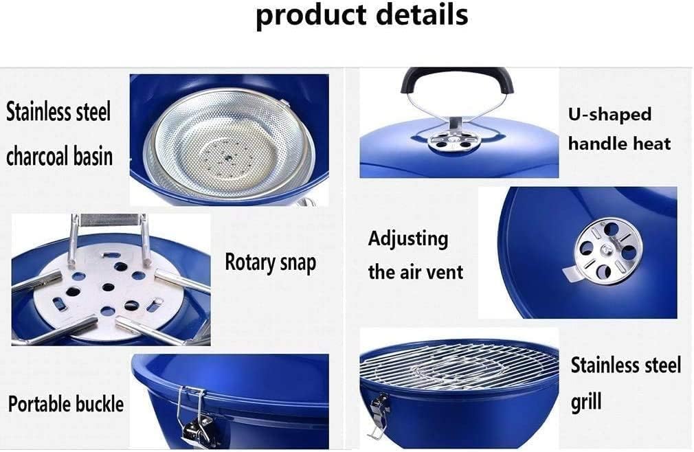 Barbecue Grill Charcoal Grill Outdoor Kettle Portable BBQ Backyard Cooking Stainless Steel for Standing & Grilling Steaks, Burgers, Backyard,Easy to Assemble
