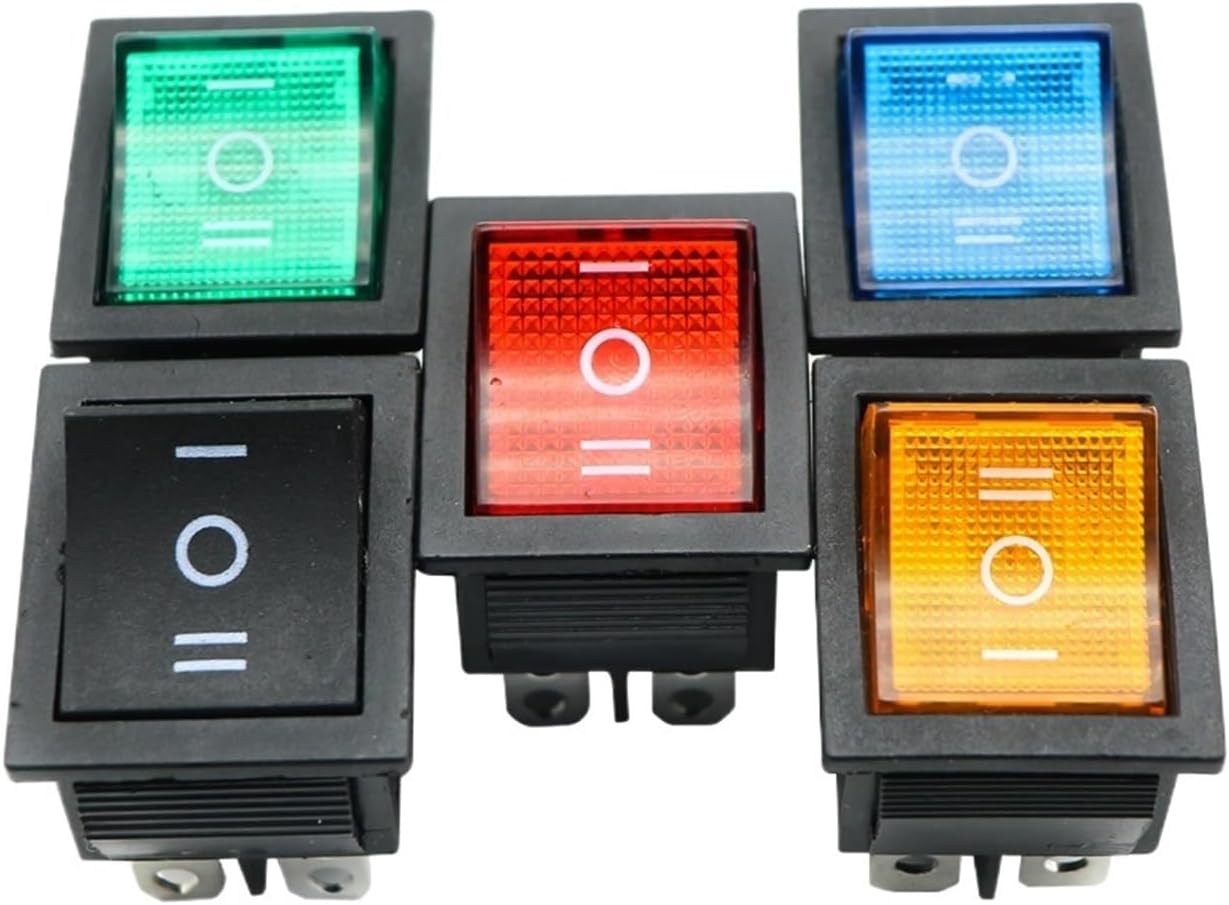 1 piece KCD4 Rocker Switch Power ON-Off-ON 3 Position 6 pin 16A 250V AC 20A 125V(Red Kcd4)