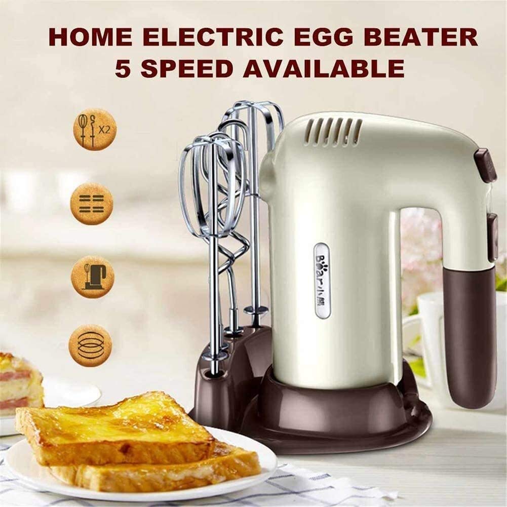 Kitchen Aid Hand Mixer Frullatore Elettrico Professionale a Mano 5 velocità 200w Frusta Portatile Leggera per Torte da Cucina Mini frullino per Panna all'uovo 2 fruste e 2 Ganci PE