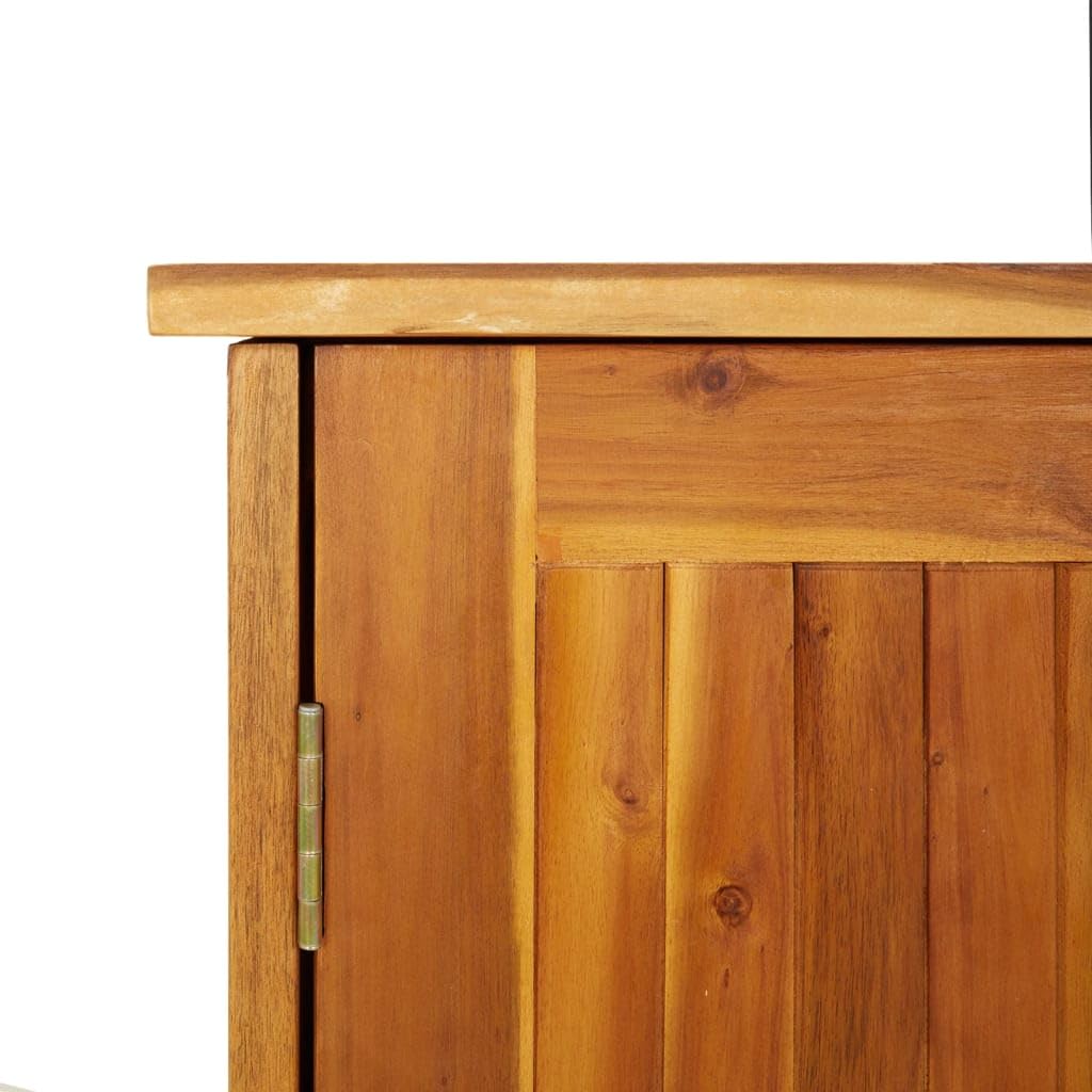 Armadio da giardino, 75 x 35 x 70 cm, in legno massiccio di acacia, robusto armadietto con ripiano e ripiano, versatile armadio in legno per giardino, terrazza, balcone e corridoio