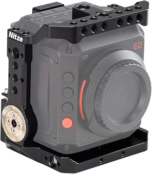 Nitze Cage for Z CAM E2 Camera, with Cable Clamps and Built-in NATO Rails, ARRI Rosettes - TP-E2-II