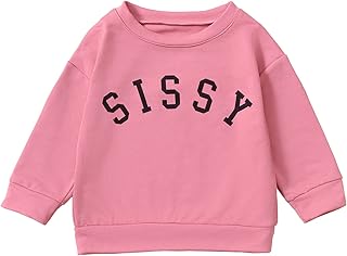 Sponsored Ad - Infant Toddler Baby Girl Boy Clothe Babe Sissy Letter Print Long Sleeve Sweatshirt Solid Pullover Top Fall ...