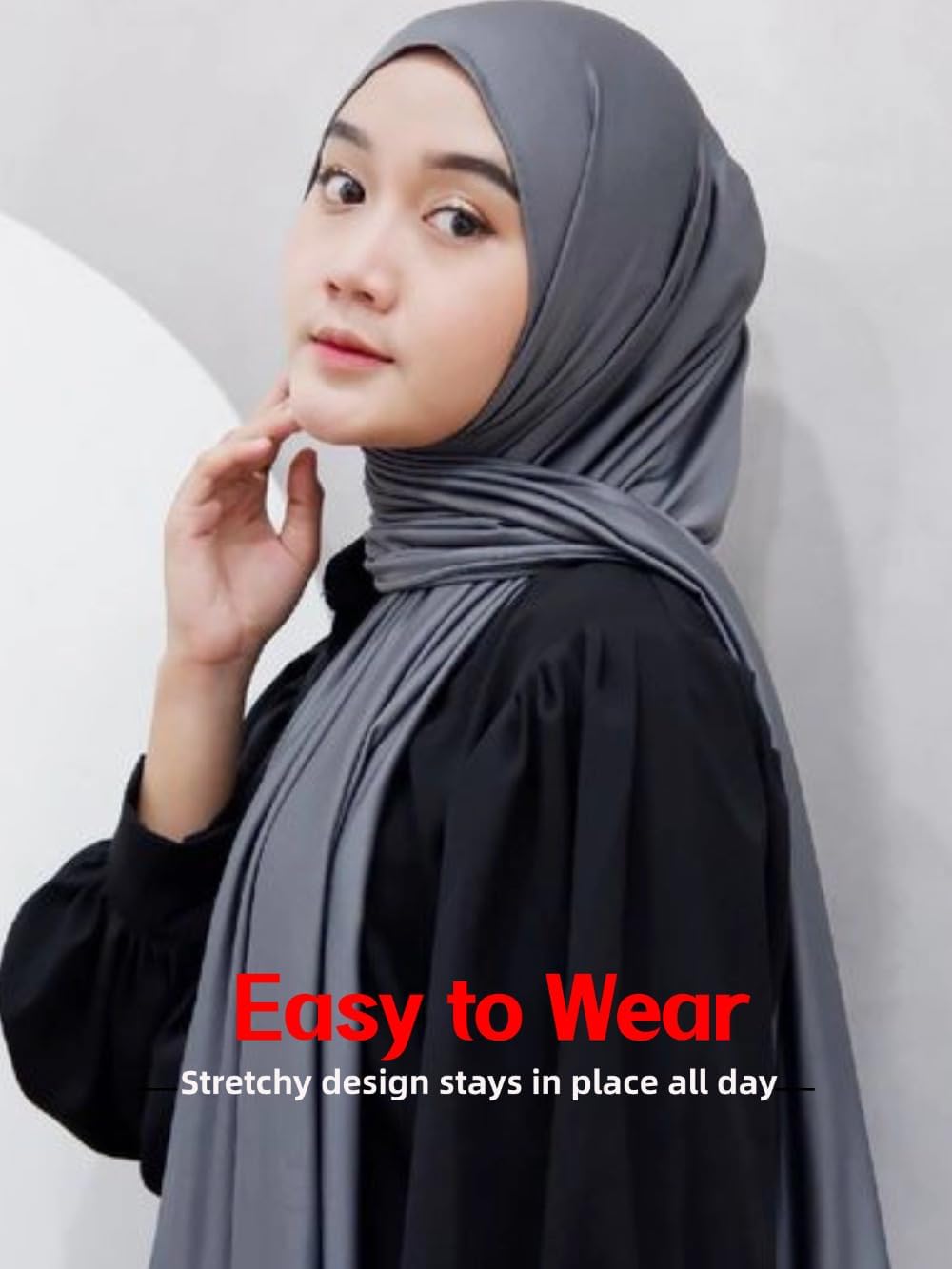 Hijab Scarf for Women Soft Muslim Hijabs Head Wrap Scarves Fashion Long Hair Shawls Stretchy Muslin Headscarf - Image 3