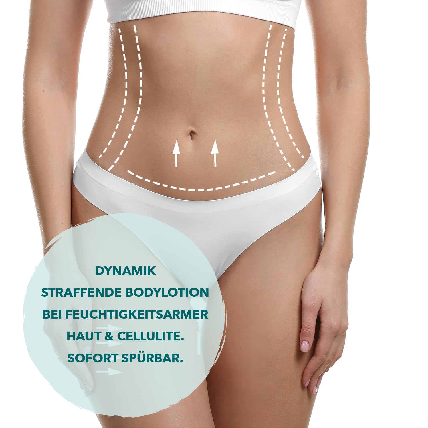 DYNAMIK Bodylotion Straffende Anti-Cellulite Pflege mit Actiporine 8G Algenextrakt, Resveratrox & Aloe Vera, Feuchtigkeitsspendend für Trockene & Feuchtigkeitsarme Haut