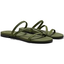 VIVAIA Carla Womens Round-Toe Flat Sandals, Comfortable Cushioned Slip-On Slides for Summer