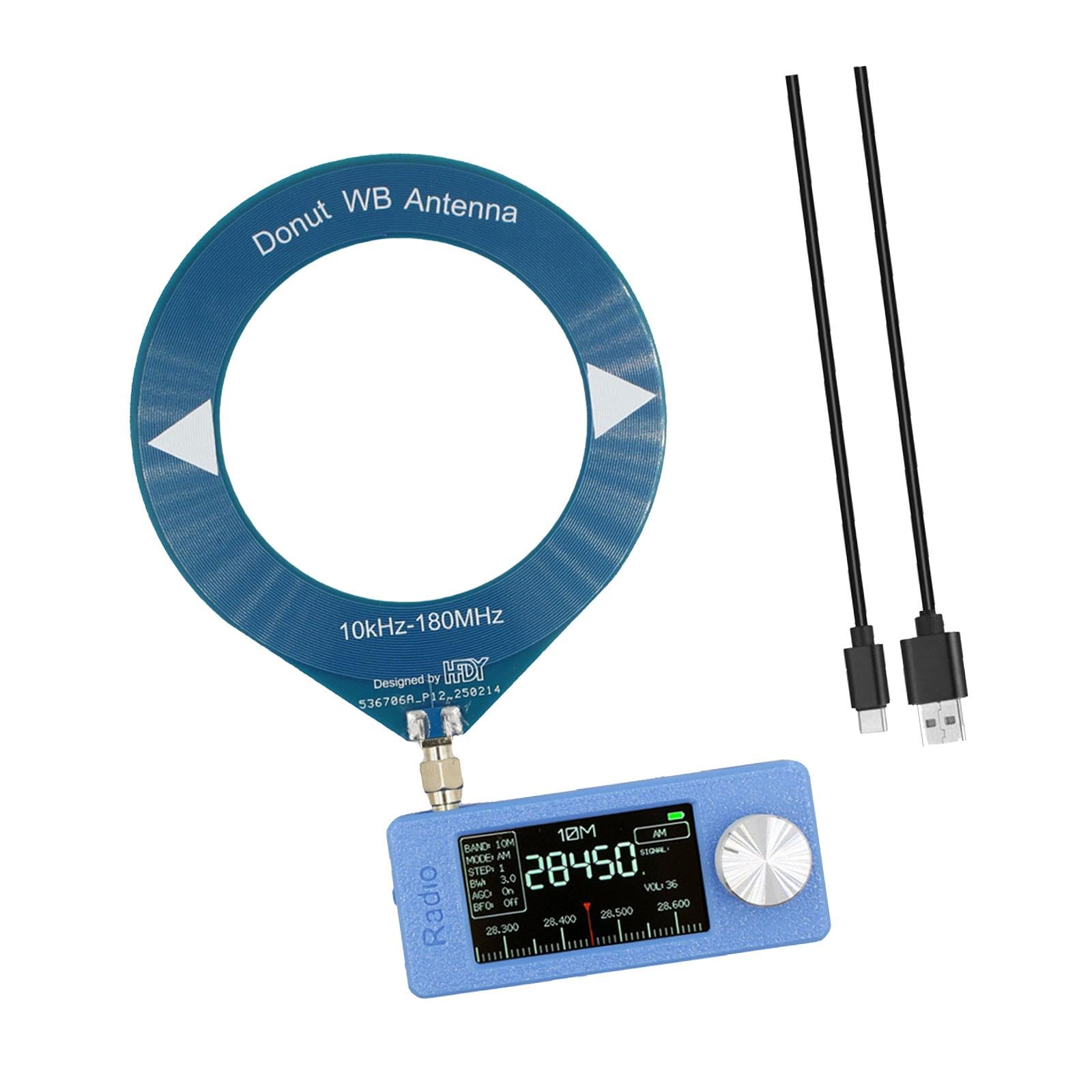 Receptor digital de radio LW SSB SI4732 compacto con batería integrada color azul 8